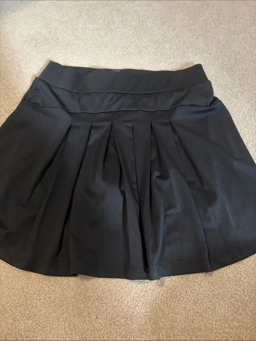 J crew extra small brand new Black Mini Skort — Sporty A-Line—shorts underneath